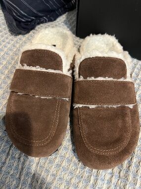 James Perse suede shearling lioafer